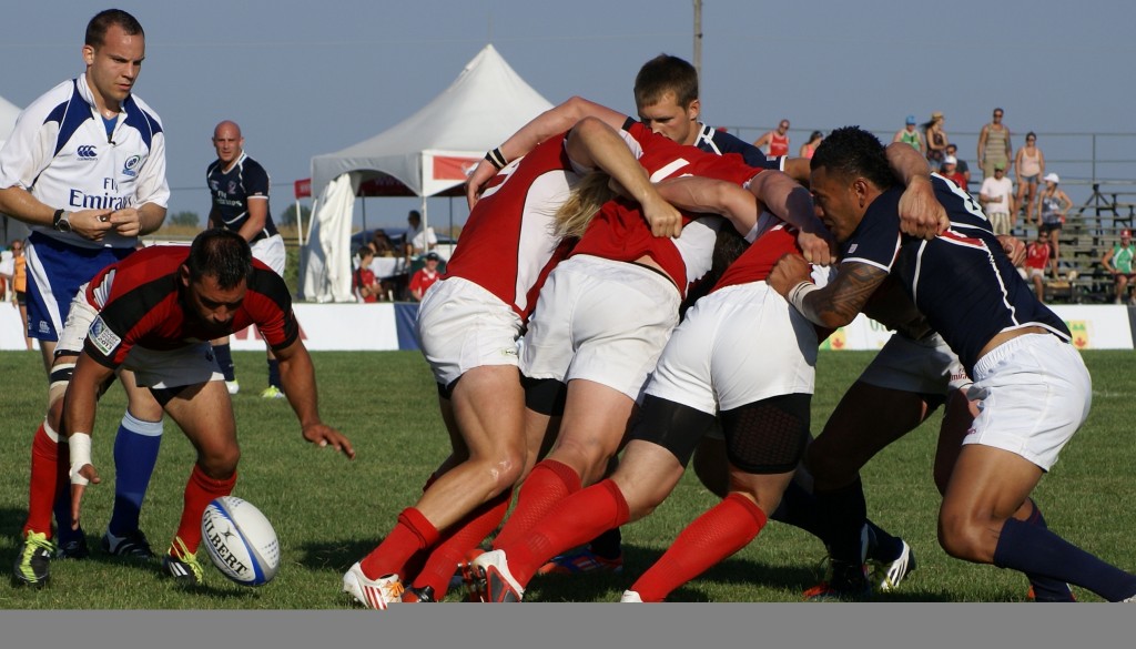 Canada scrum drives Eagles.